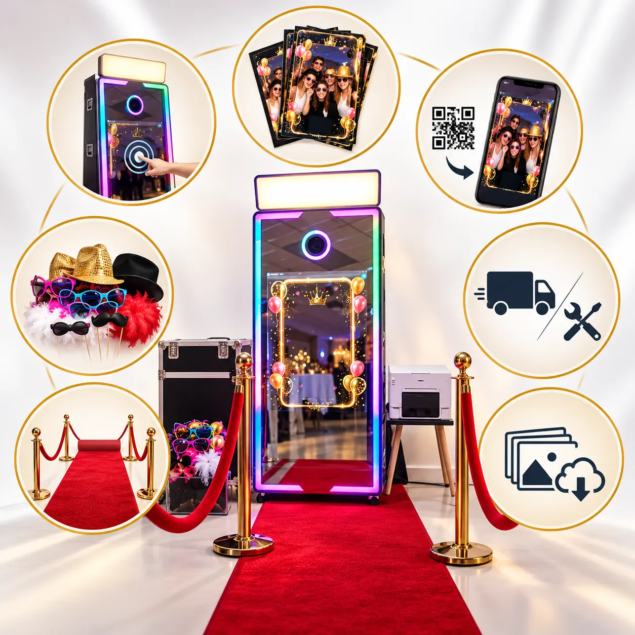 Fotospiegel / Fotobox mieten in Mainz, Wiesbaden & Frankfurt – Magic Mirror mit Sofortdruck – Bild 1