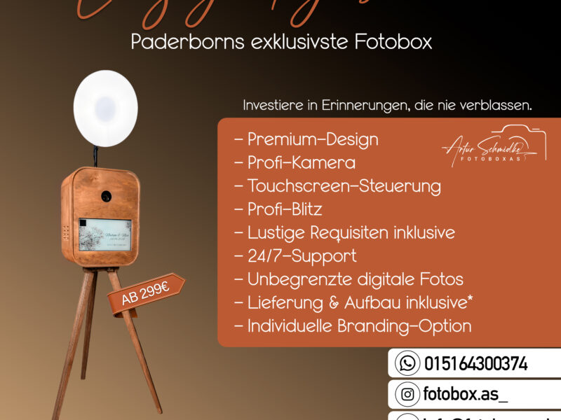 Premium Fotobox mit Drucker